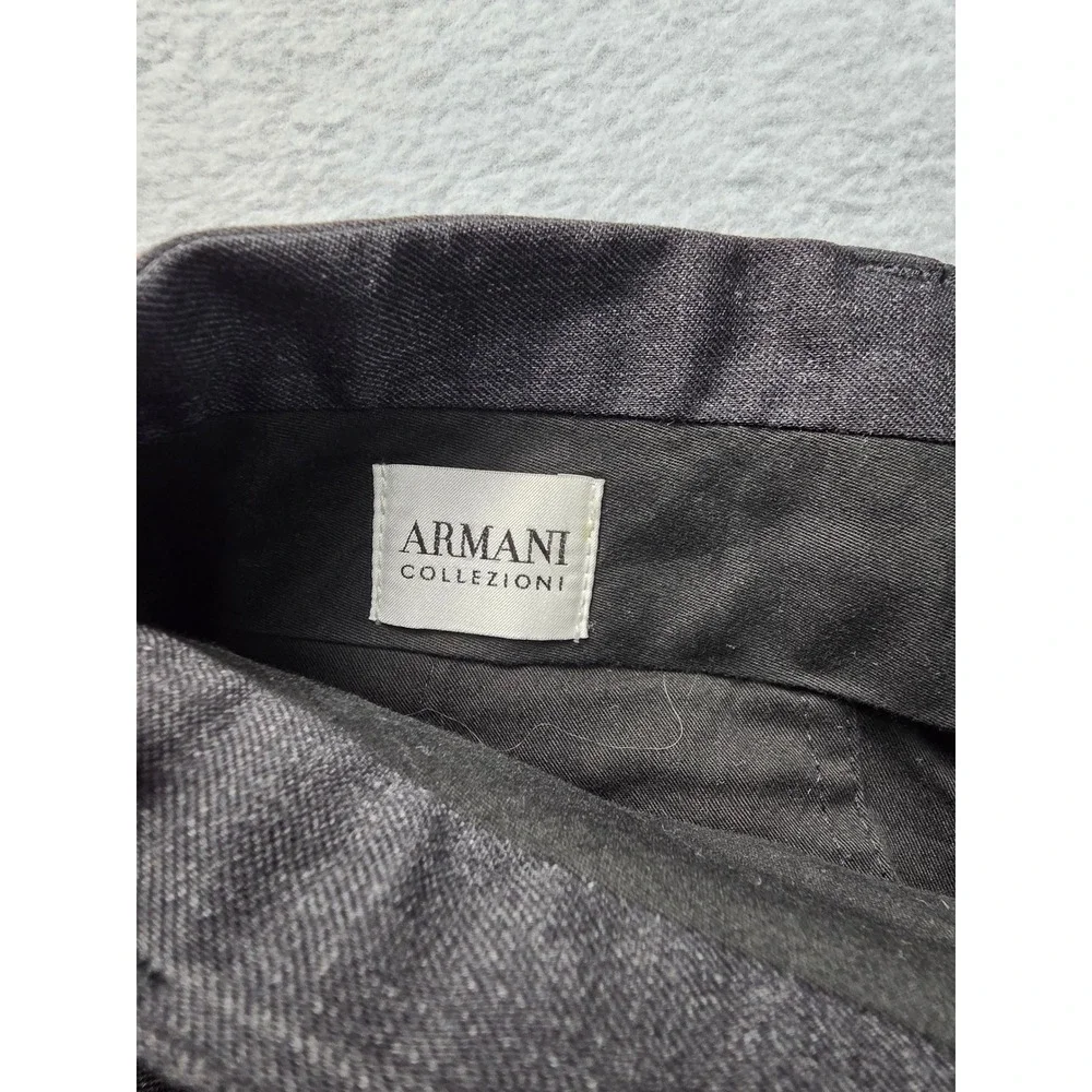 Armani Collezioni Mens Wool Dress Pants 34 Gray Flat Front‎ Italian Tailored